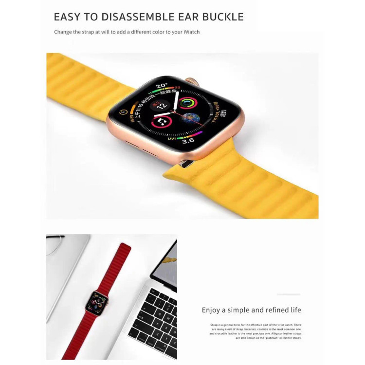 بند چرمی مگنتی دو رو اپل واچ 42/44/45/46/49mm میلی متر ویوا مادرید Viva Madrid Cosmo Apple Watch 42/44/45/46/49mm Silicone Magnetic Strap