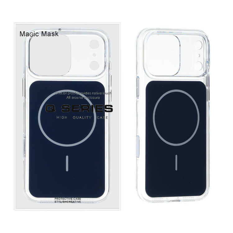 قاب اورجینال Magic Mask لنز شفاف MagSafe مدل Apple iPhone 17 Pro Max - سرمه ای (پک دار)