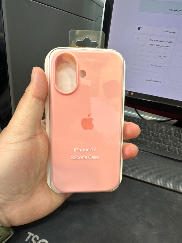 قاب اورجینال اپل آيفون ۱۷ پرو مکس سیلیکونی مدل iPhone 17 نرمال Silicone Case with MagSafe – Terra Cotta رنگ قهوه ای