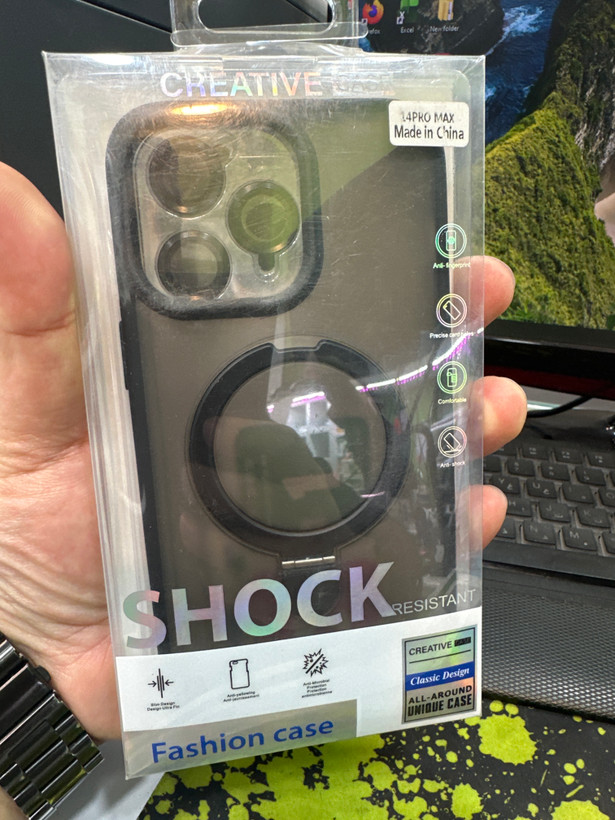 قاب/کاور مدل مگ سیف مناسب برای گوشی موبایل اپل iPhone 14 Pro Max دارای هولدرو محافظ لنز