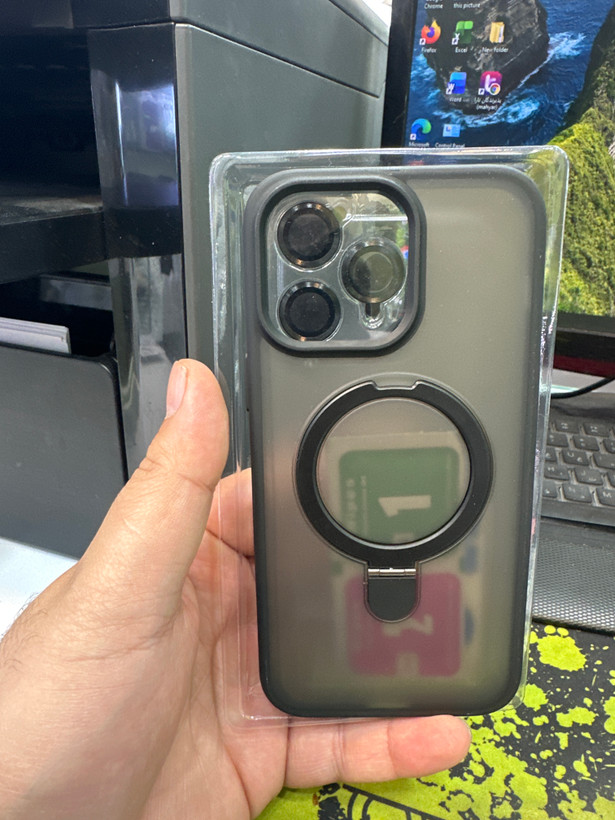 قاب/کاور مدل مگ سیف مناسب برای گوشی موبایل اپل iPhone 14 Pro Max دارای هولدرو محافظ لنز