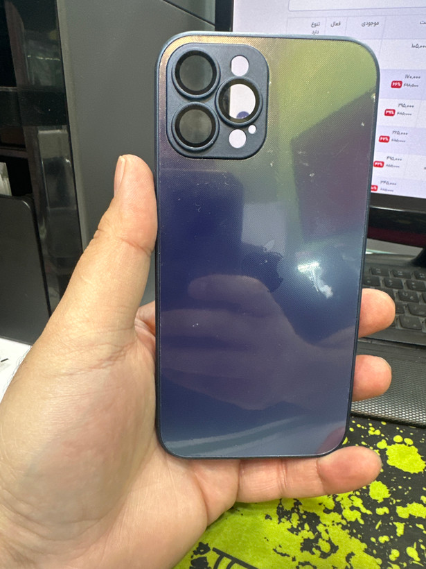 قاب/کاور مدل محافظ لنزدار مناسب برای گوشی موبایل اپل Iphone 12 pro max رنگ سرمه ای