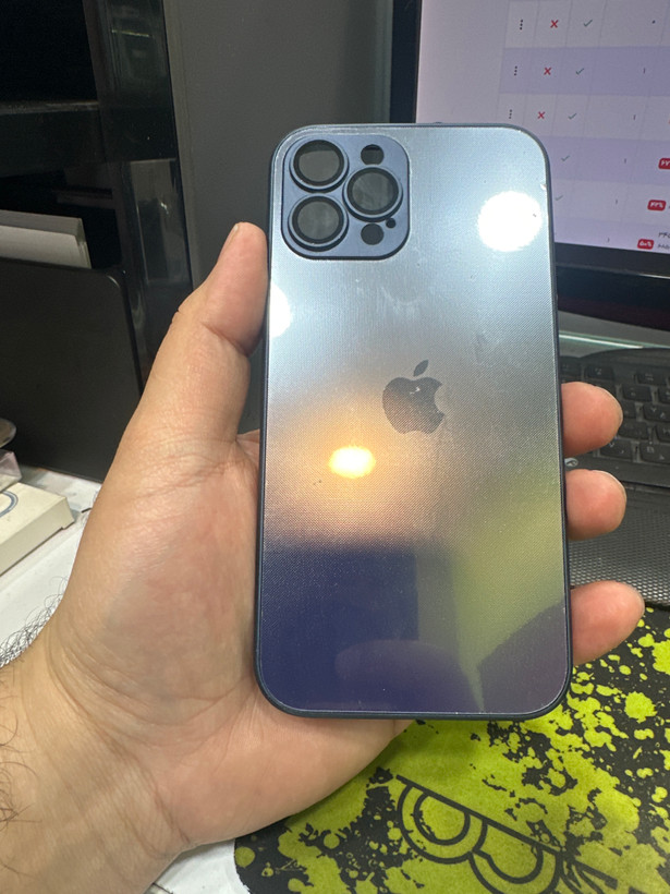 قاب/کاور مدل محافظ لنزدار مناسب برای گوشی موبایل اپل Iphone 12 pro max رنگ سرمه ای