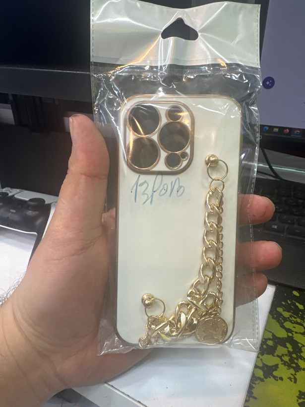 قاب گوشی iPhone 13 Pro آیفون طرح مای کیس گلد لاین لاکچری دستبندی زنجیر دار