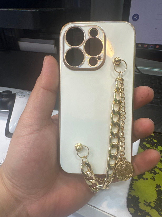 قاب گوشی iPhone 13 Pro آیفون طرح مای کیس گلد لاین لاکچری دستبندی زنجیر دار