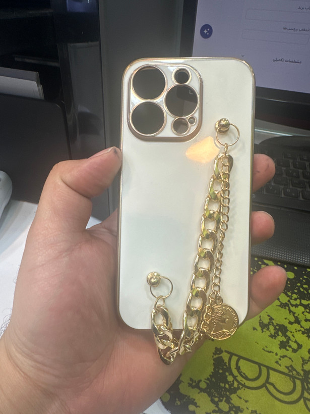 قاب گوشی iPhone 13 Pro آیفون طرح مای کیس گلد لاین لاکچری دستبندی زنجیر دار