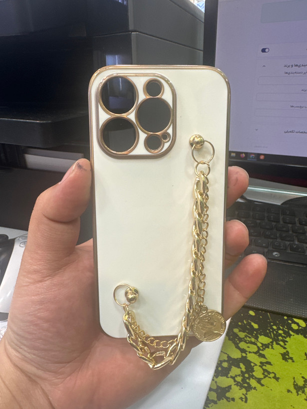 قاب گوشی iPhone 13 Pro آیفون طرح مای کیس گلد لاین لاکچری دستبندی زنجیر دار