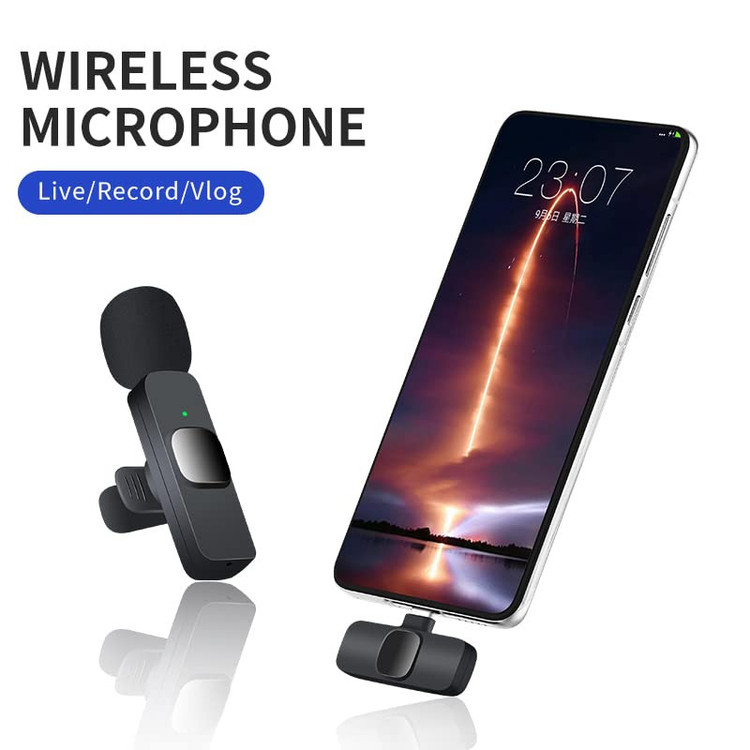 میکروفن یقه ای بی سیم موبایل K8 apple lighting wireless microphone