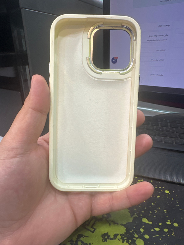 قاب ایفون 14 پرومکس مدل چرمی Unique Case دور نقره ای محافظ لنز دار iPhone 14 Pro Max
