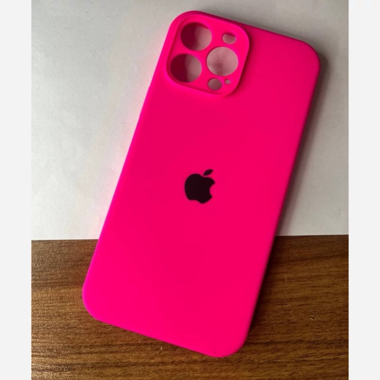 قاب گوشی iPhone 13 Pro Max آیفون سیلیکونی پاک کنی اورجینال داخل پارچه ای محافظ لنز دار سرخابی