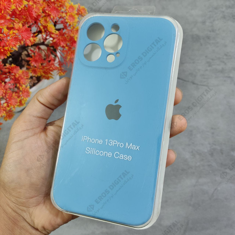 قاب گوشی iPhone 13 Pro Max آیفون سیلیکونی پاک کنی اورجینال داخل پارچه ای محافظ لنز دار