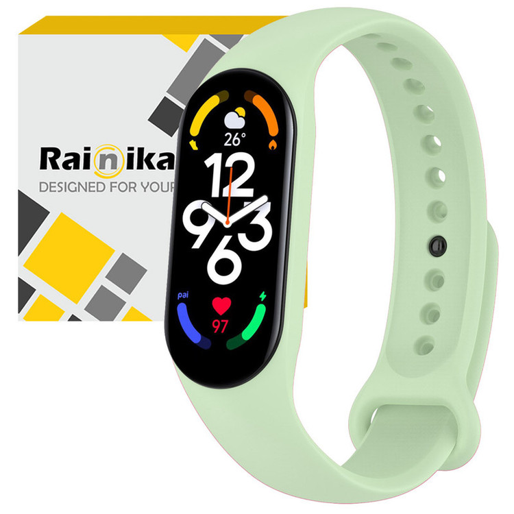 بند می بند مناسب برای ساعت هوشمند شیائومی Mi band 3/4/ 5 / 6 / 7 رنگی جنس سیلیکون