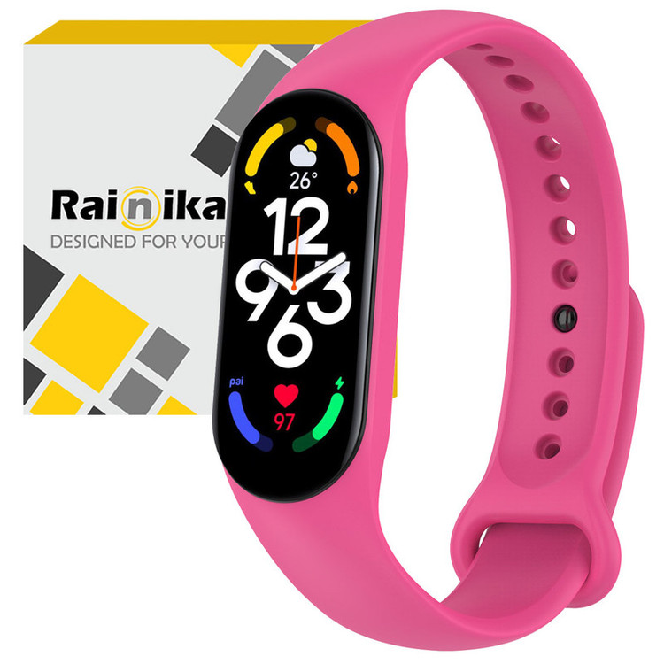 بند می بند مناسب برای ساعت هوشمند شیائومی Mi band 3/4/ 5 / 6 / 7 رنگی جنس سیلیکون