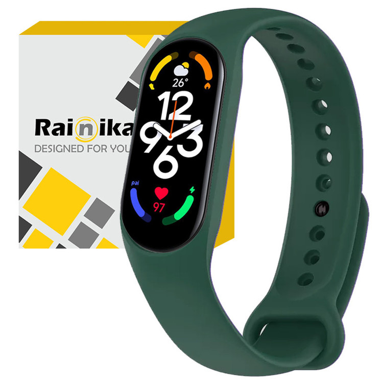بند می بند مناسب برای ساعت هوشمند شیائومی Mi band 3/4/ 5 / 6 / 7 رنگی جنس سیلیکون