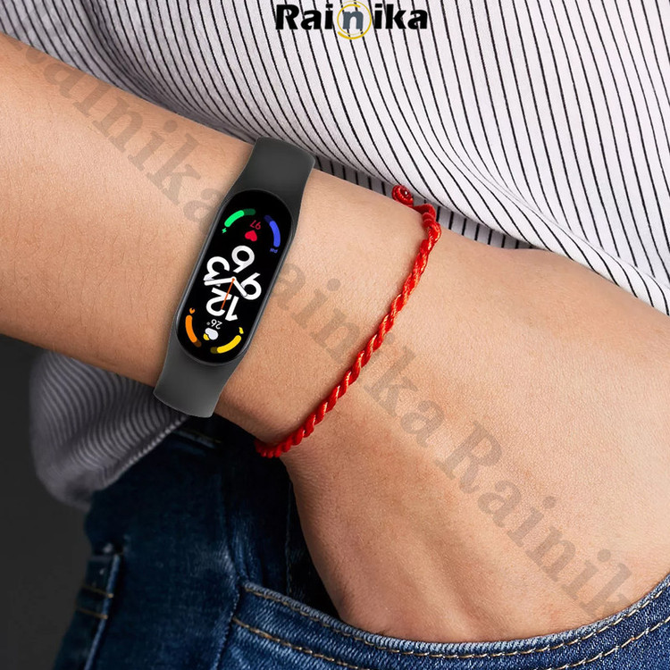 بند می بند مناسب برای ساعت هوشمند شیائومی Mi band 3/4/ 5 / 6 / 7 رنگی جنس سیلیکون