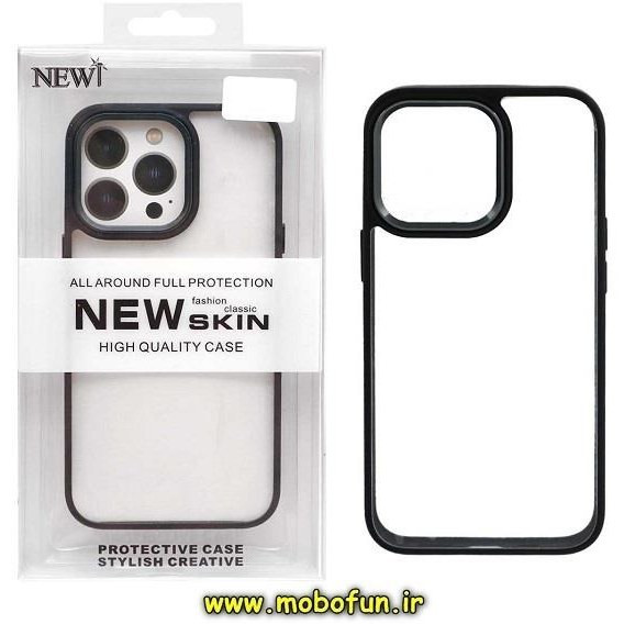 قاب گوشی آیفون ۱۳ پرو مکس آیفون نیو اسکینiPhone 13 Pro Max NEW SKIN اورجینال متال کیس Metal طرح پشت طلق شفاف دور