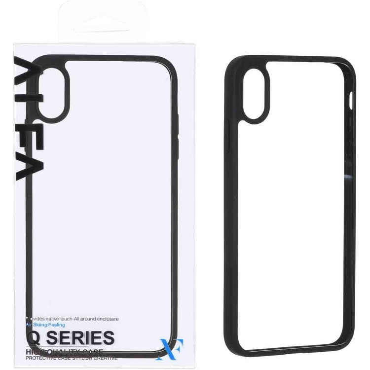 قاب اورجینال Q Series شفاف Alfa مدل Apple iPhone X Max / iPhone XS Max - مشکی (پک دار)