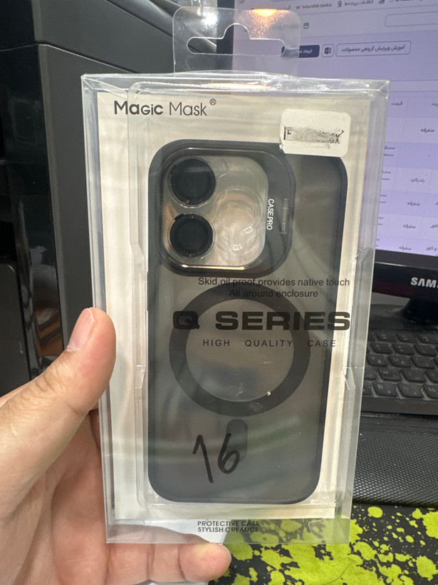 کاور/قاب مدل مگ سیف و محافظ لنز استند شو مناسب برای گوشی موبایل اپل Iphone 16
