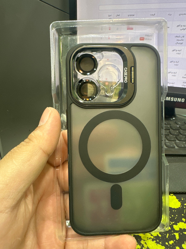 کاور/قاب مدل مگ سیف و محافظ لنز استند شو مناسب برای گوشی موبایل اپل Iphone 16