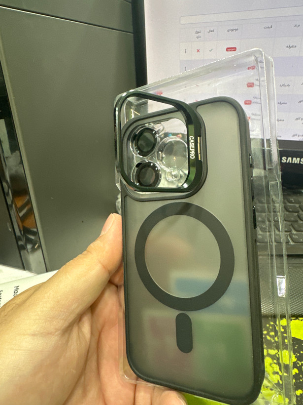 کاور/قاب مدل مگ سیف و محافظ لنز استند شو مناسب برای گوشی موبایل اپل Iphone 16