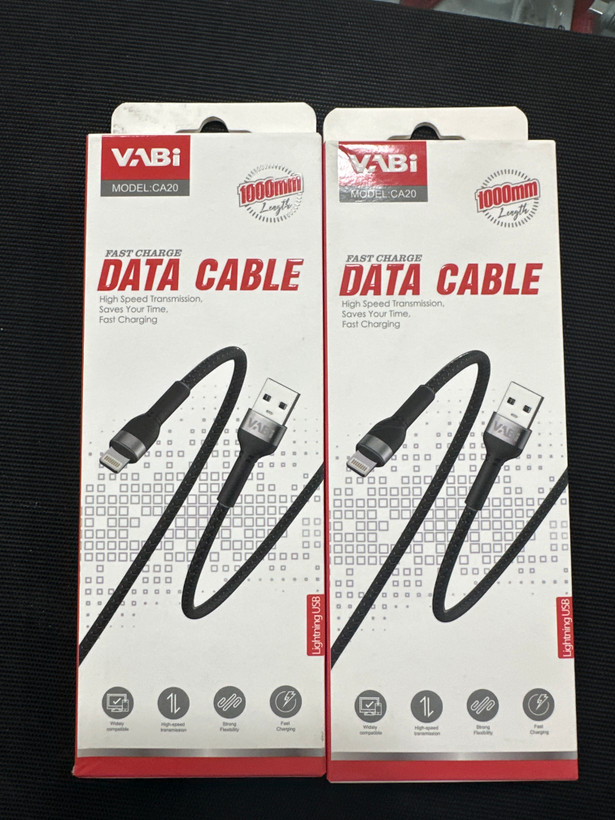 کابل آیفون برزنتی Vabi مدل CA20 - طول 1 متر، شارژ سریع با طراحی مقاوم