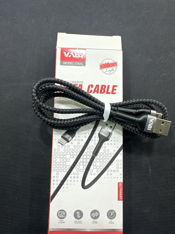 کابل آیفون برزنتی Vabi مدل CA20 - طول 1 متر، شارژ سریع با طراحی مقاوم
