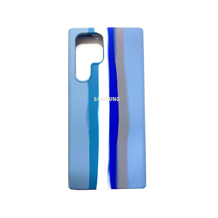 قاب کاور گوشی Galaxy S22 Ultra سامسونگ سیلیکونی اورجینال پاک کنی درجه یک زیربسته رنگ آبرنگی 3