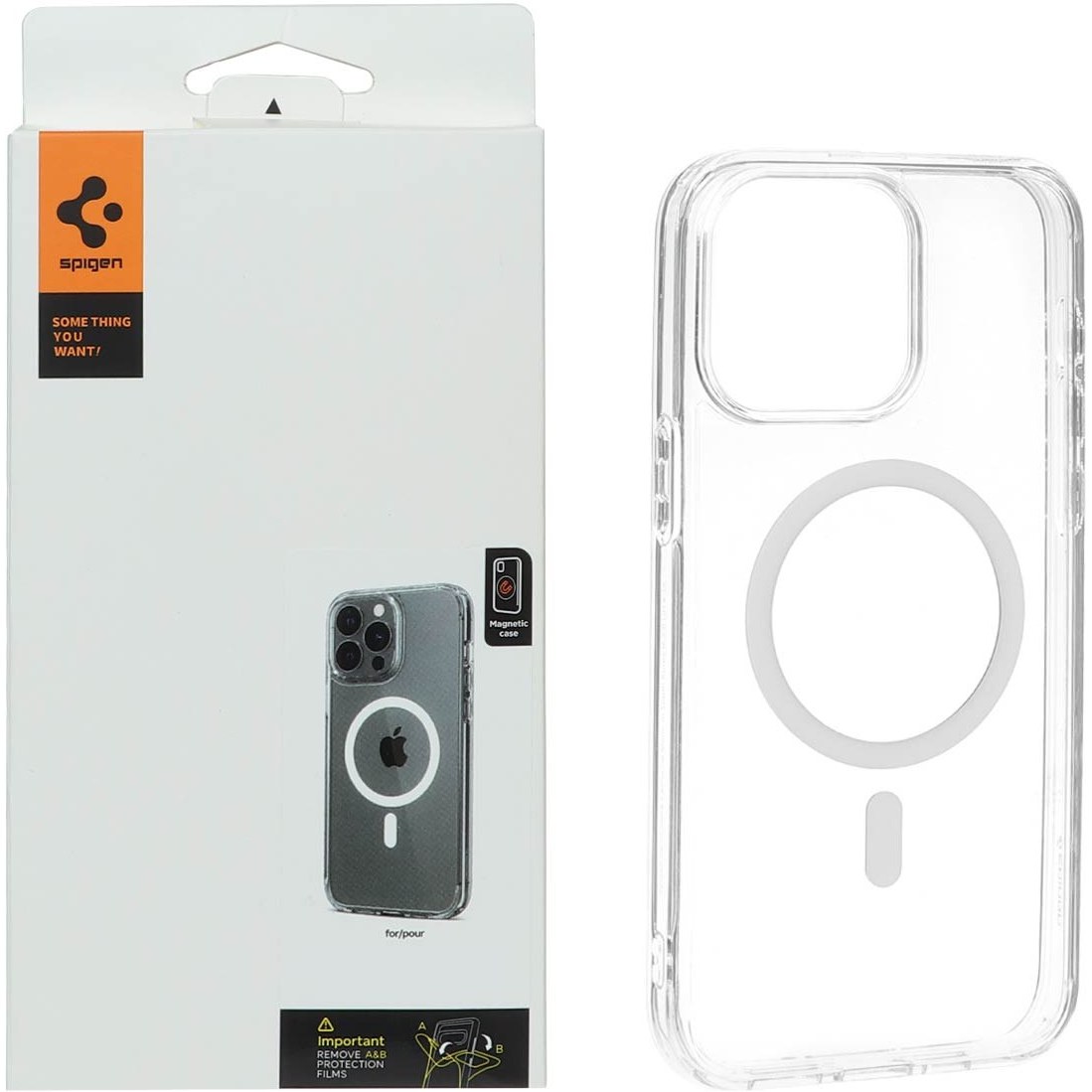 قاب کاور گوشی آیفون 13 - 14 نرمال / iphone 13 - 14 normal مدل شفاف مگ سیف اسپیگن