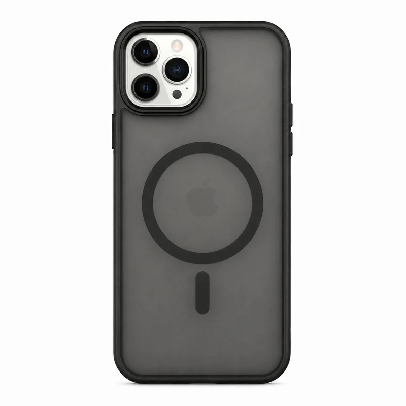 قاب کاور گوشی آیفون 13 - 14 نرمال / iphone 13 - 14 normal مدل مات مشکی مگ سیف دار - QS