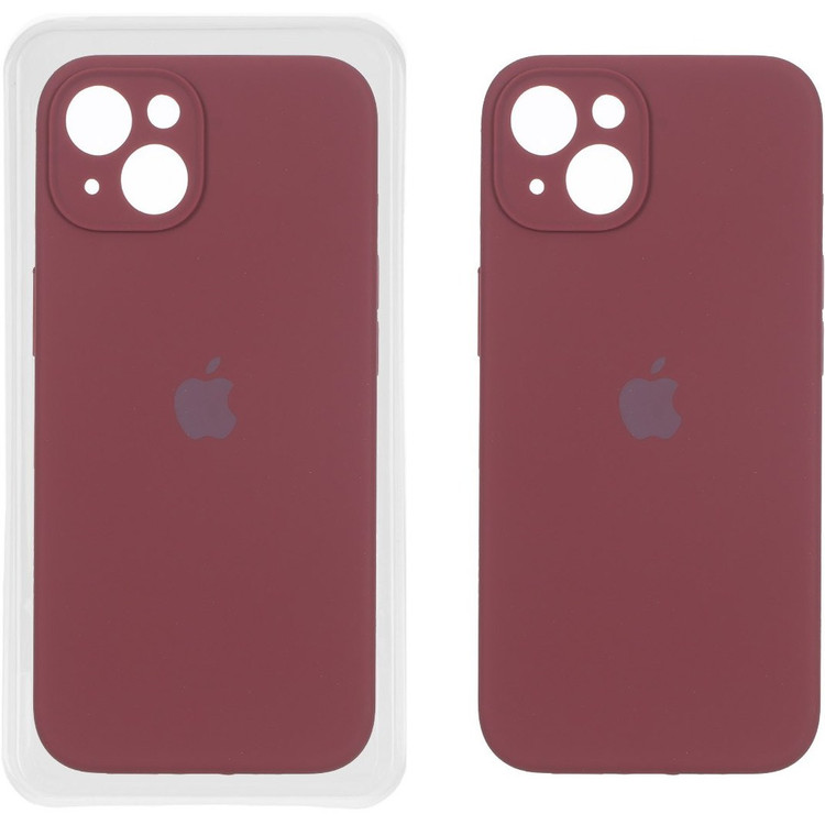 قاب گوشی آیفون 13 - 14 نرمال / iphone 13 - 14 normal مدل سیلیکونی پاک کنی اورجینال محافظ لنز دار رنگ زرشکی