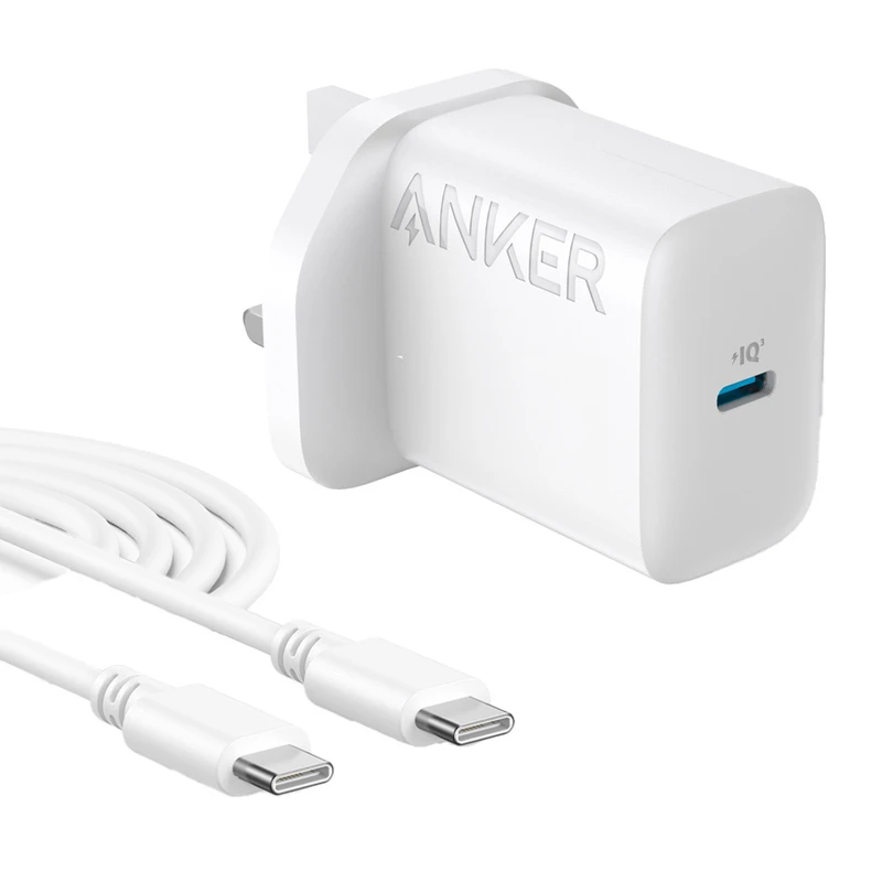 شارژر دیواری 20 وات انکر مدل B2347K21، اتصال سه پین، درگاه خروجی USB-C، به همراه کابل USB-C - گارانتی ایستا