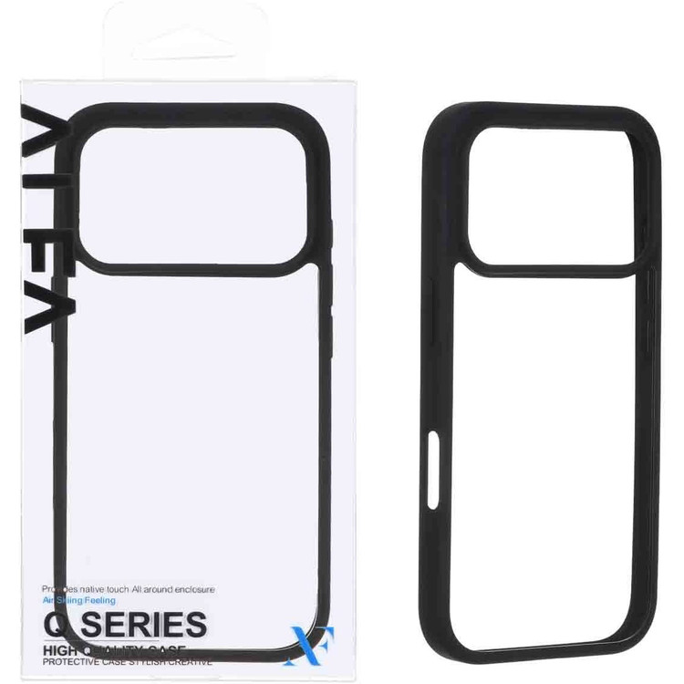 قاب گوشی آیفون 17 پرو مکس / iphone 17 pro max مدل پشت شفاف ساده دور مشکی - Alfa