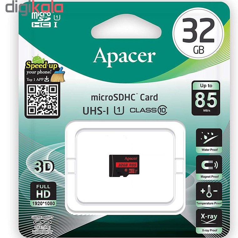 کارت حافظه APACER 32GB کلاس 10 سرعت 85MB/s با گارانتی متین
