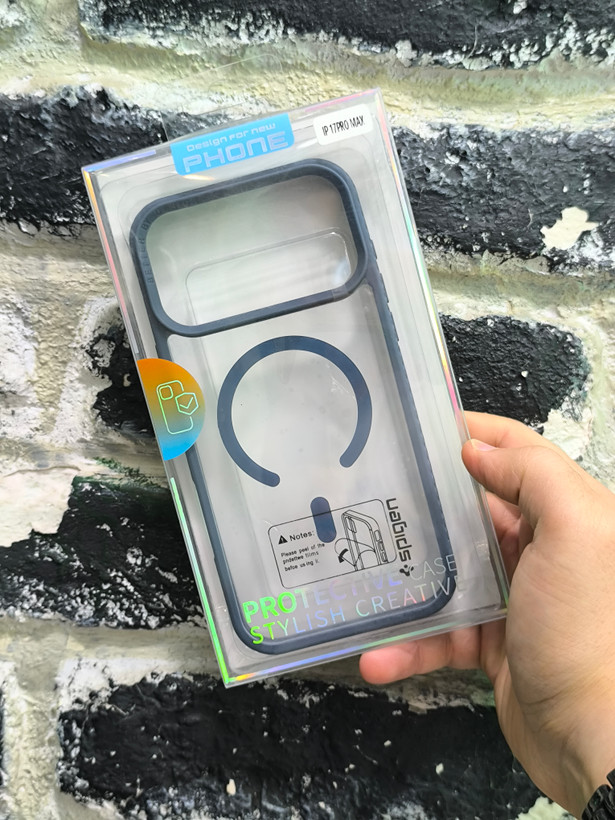 قاب گوشی آیفون 17 پرو مکس / iphone 17 pro max مدل پشت شفاف مگ سیف رنگ سورمه ای - Spigen