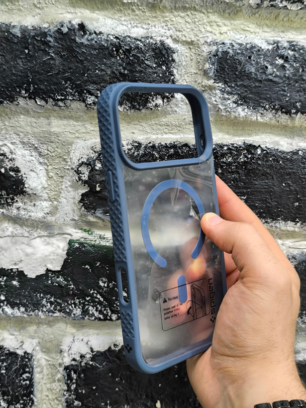 قاب گوشی آیفون 17 پرو مکس / iphone 17 pro max مدل پشت شفاف مگ سیف رنگ سورمه ای - Spigen