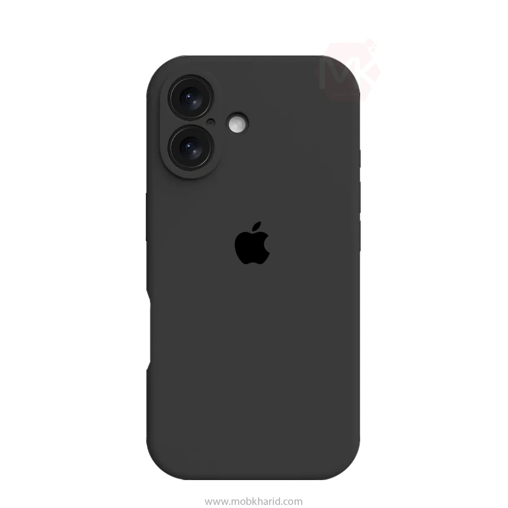 قاب کاور گوشی آیفون 16 نرمال / iphone 16 normal  مدل سیلیکونی پاک کنی اورجینال داخل پارچه ای محافظ لنز دار