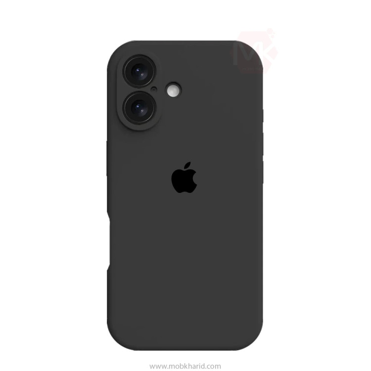 قاب کاور گوشی آیفون 16 نرمال / iphone 16 normal مدل سیلیکونی پاک کنی اورجینال داخل پارچه ای محافظ لنز دار