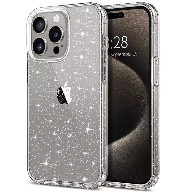 قاب کاور گوشی آیفون 14 پرو مکس / iphone 14 pro max مدل پشت شفاف شاین اکلیلی