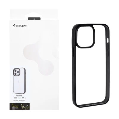 قاب کاور گوشی آیفون 13 نرمال / iphone 13 normal مدل پشت شفاف دور مشکی - Spigen