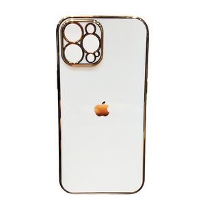 قاب کاور گوشی آیفون 13 پرو / iphone 13 pro  مدل براق  ژله ای سفید طلایی - Dezoe