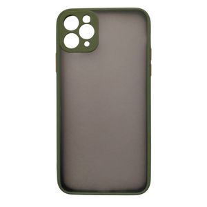 قاب کاور گوشی آیفون 12 نرمال  / iphone 12 normal مدل پشت مات ساده دور سبز محافظ لنزدار
