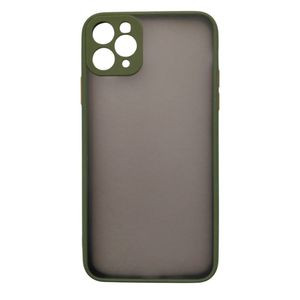 قاب کاور گوشی آیفون 12 نرمال / iphone 12 normal مدل پشت مات ساده دور سبز محافظ لنزدار