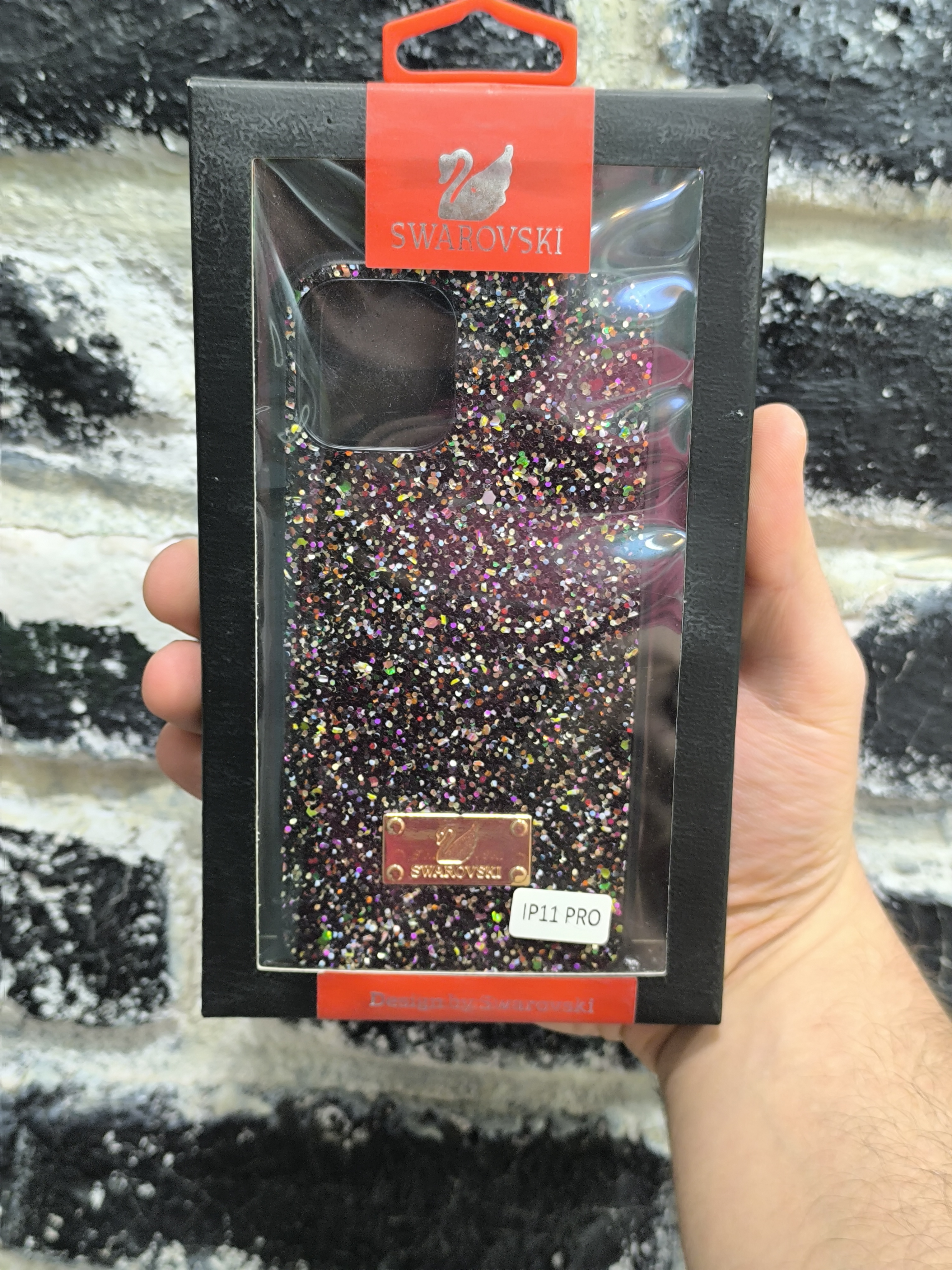 قاب کاور گوشی آیفون 11 پرو / iphone 11 pro مدل طرح دار مشکی - Swarovski