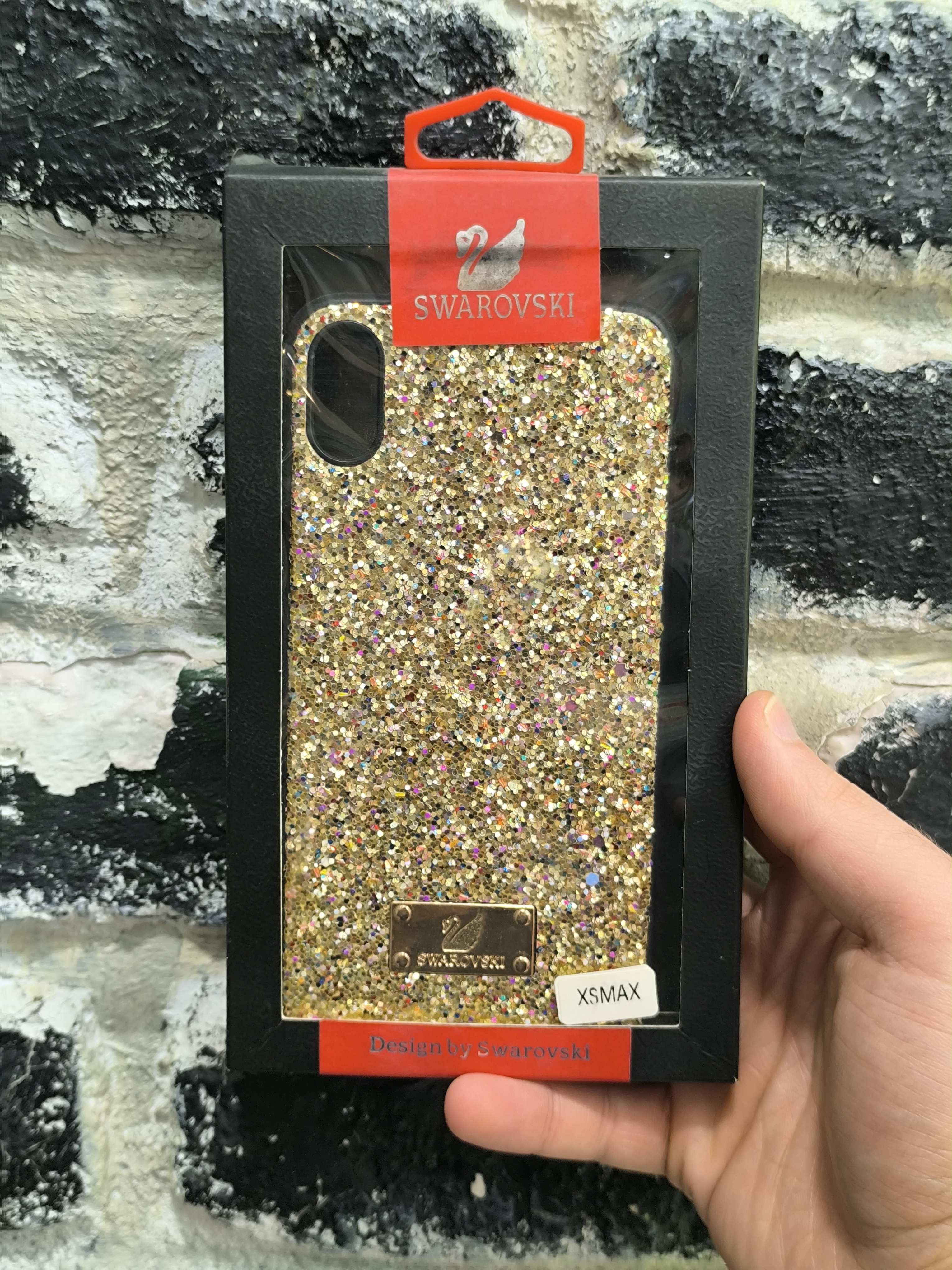 قاب کاور گوشی آیفون iphone Xs Max مدل طرح دار طلایی - Swarovski